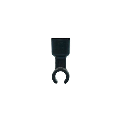 Black fork-style mounting clip for shock mount hardware
