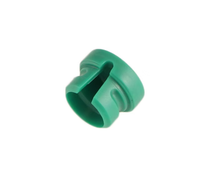 Green low-profile XLR connector color cap with central locking tab