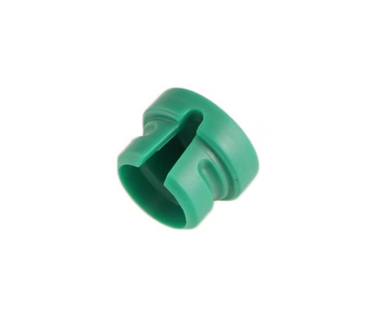 Green low-profile XLR connector color cap with central locking tab