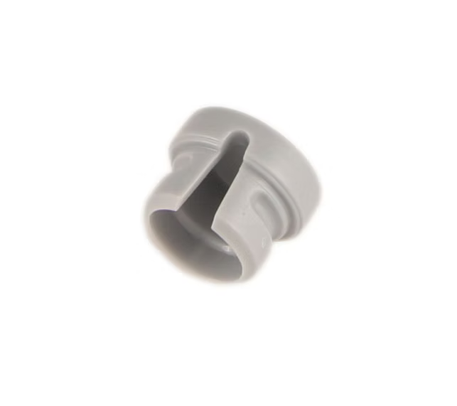 Light gray low-profile XLR connector color cap with central locking tab