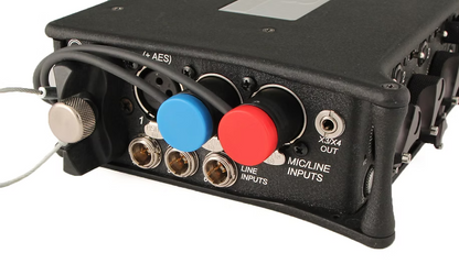 24-inch low-profile audio cable plugged into device mic and line XLR inputs