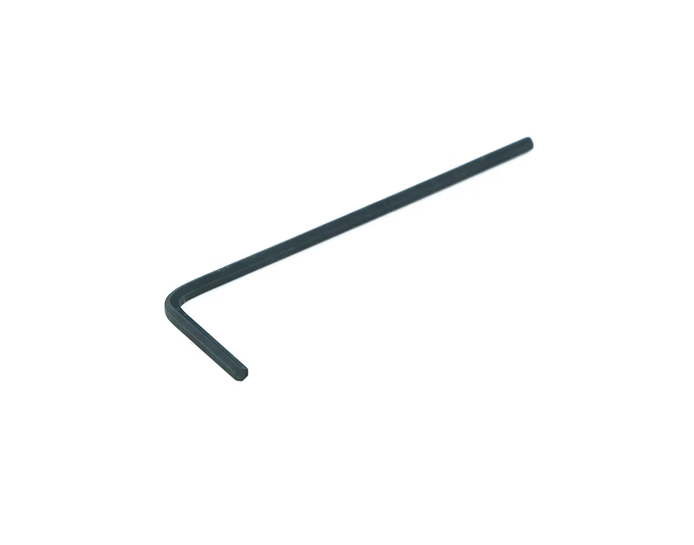 1.5mm hex wrench L-key in dark finish, single-ended Allen tool