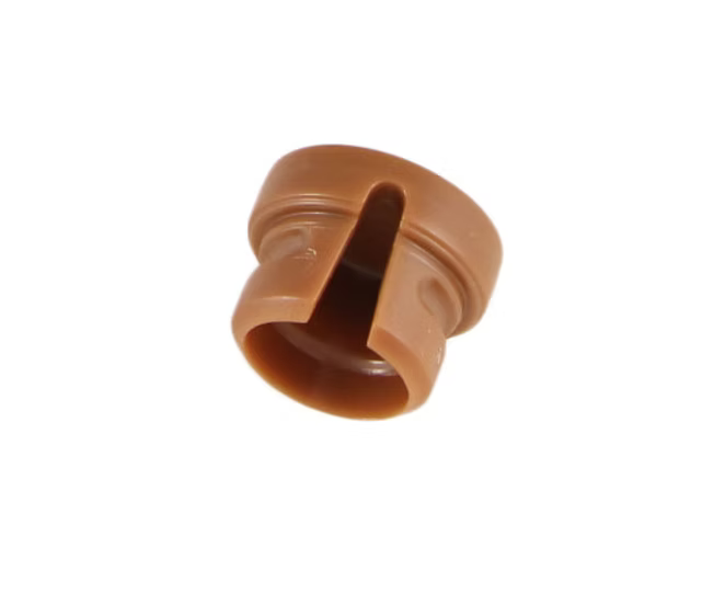 Brown low-profile XLR connector color cap with central locking tab