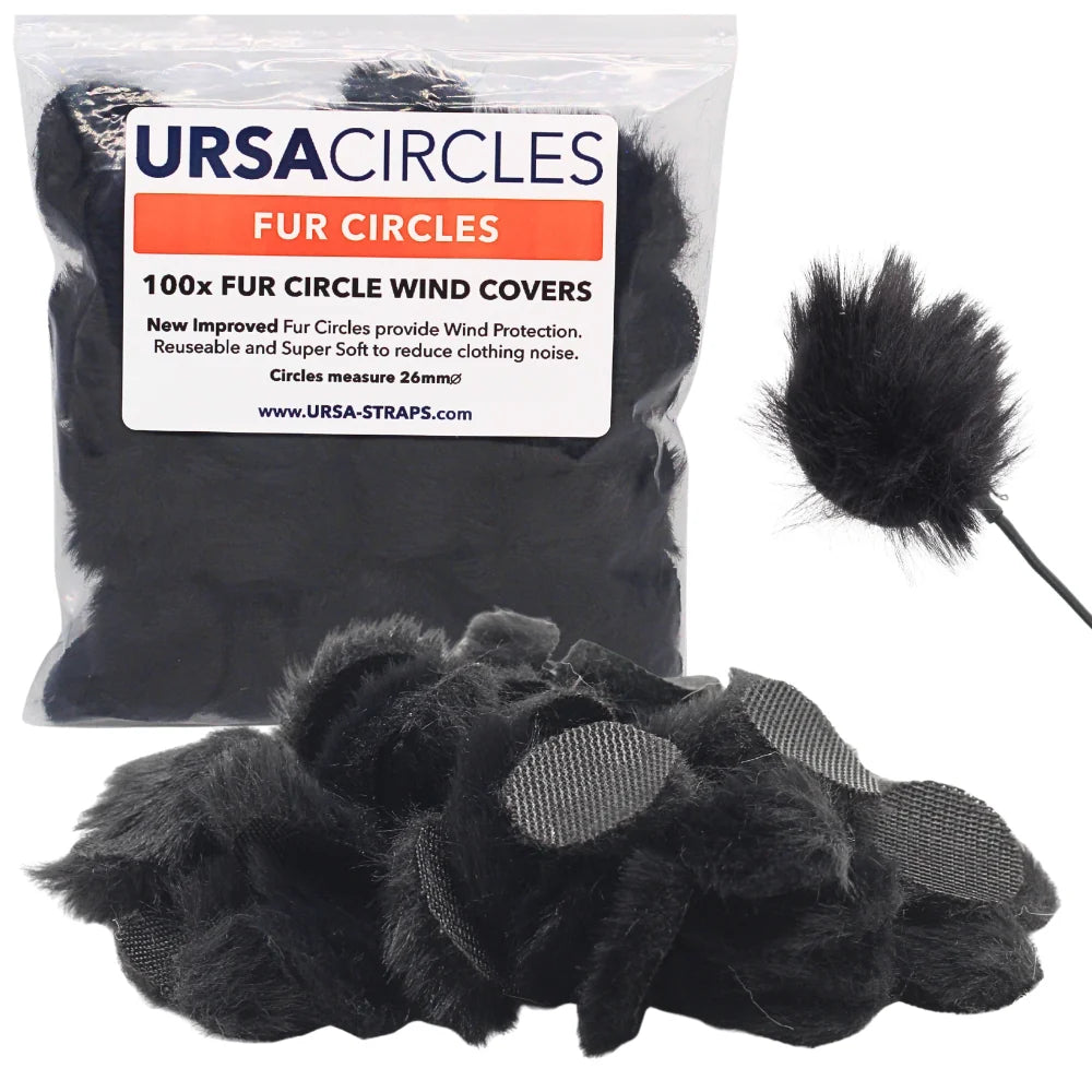Black fur circle wind covers with mesh-backed sticky center, 100 pack
