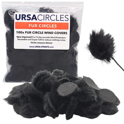 Black fur circle wind covers with mesh-backed sticky center, 100 pack