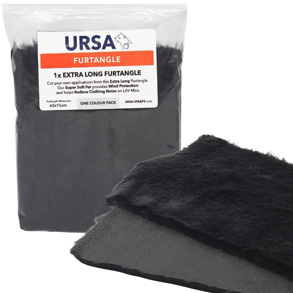 Black fur tangle pack with long black fur pieces and mesh backing