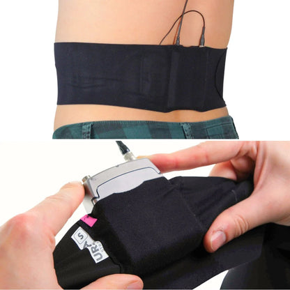 Black waist strap with single pouch and adjustable hardware connector