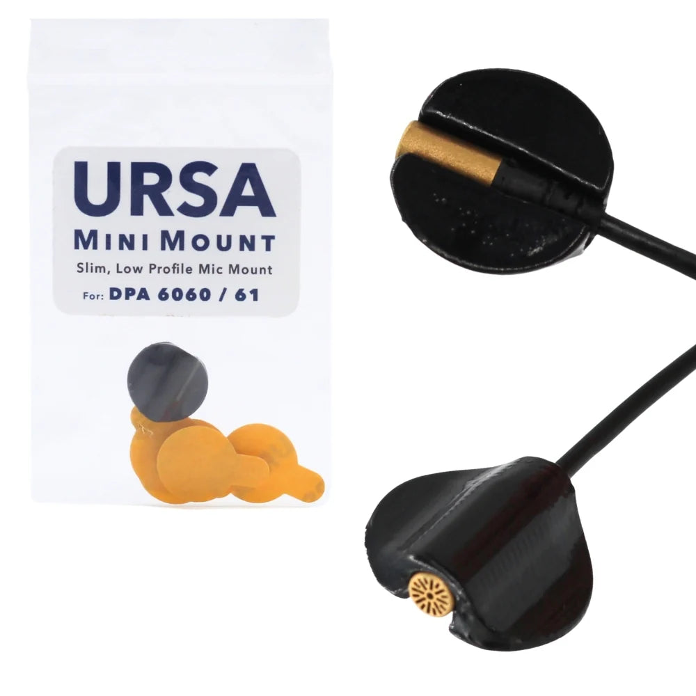 MiniMount lavalier microphone windscreen mount in black with cable and foam cover