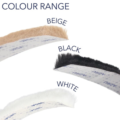 Color range of fur sticky strips in beige, black, and white