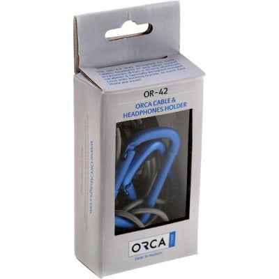 ORCA cable and headphone hanger, blue hook, pack of 2 in retail box