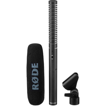 RØDE NTG2 shotgun microphone with foam windscreen and microphone mount