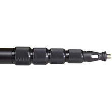 12 ft black boom pole with textured grip sections and screw-on connector end
