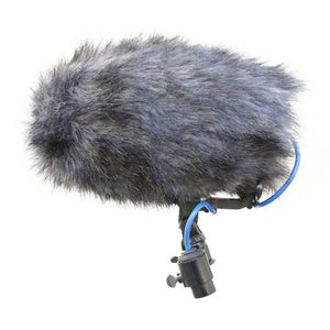 Cinela COSI-S-19 mic windshield with gray fur cover and mounting clip