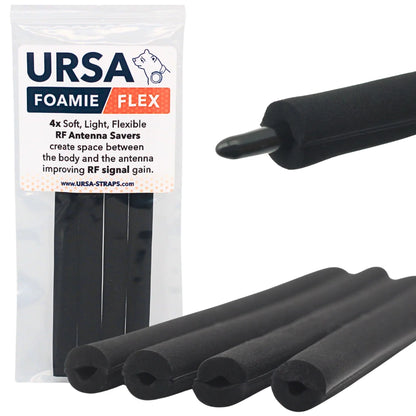 Black RF antenna saver foam pads in sealed retail pack