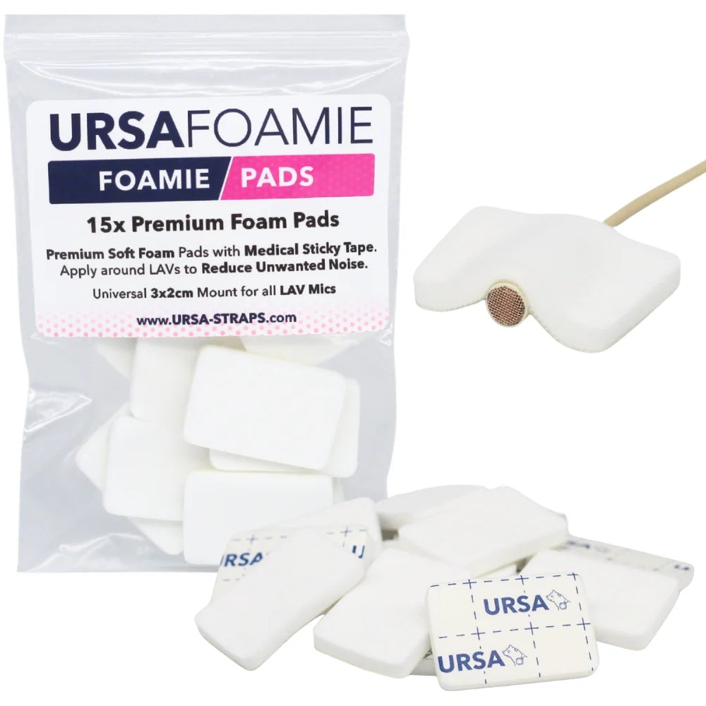 White foam pads with medical sticky tape, 5-pack for reducing unwanted sound noise