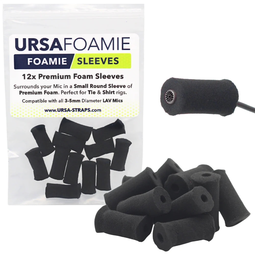 Black foam mic sleeves, small round sleeves in a clear bag with mesh openings