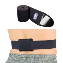 Black URSA belt strap with pouch panel and buckle, worn at the waist