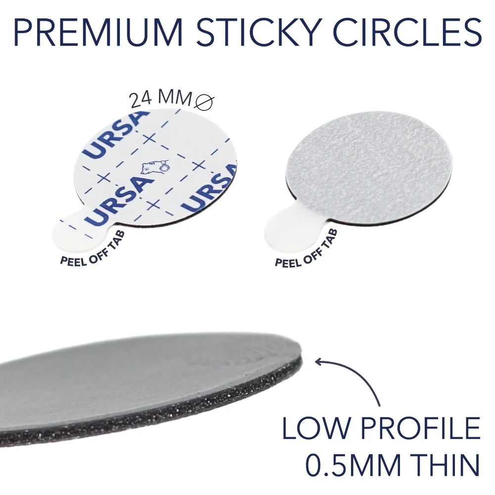 Low-profile 0.5 mm thin round sticky adhesive circles