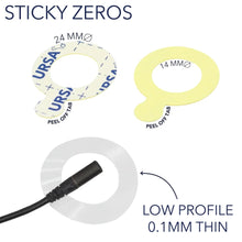 Sticky zeros size and thickness comparison with 24mm and 14mm adhesive rings