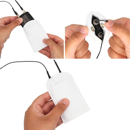 White performance pouch with black lanyard and metal connector