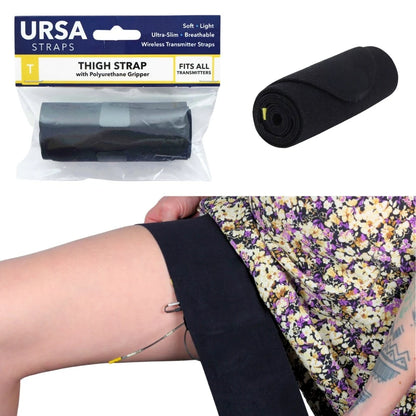 Black thigh strap roll and pouch, worn on leg with adjustable laces