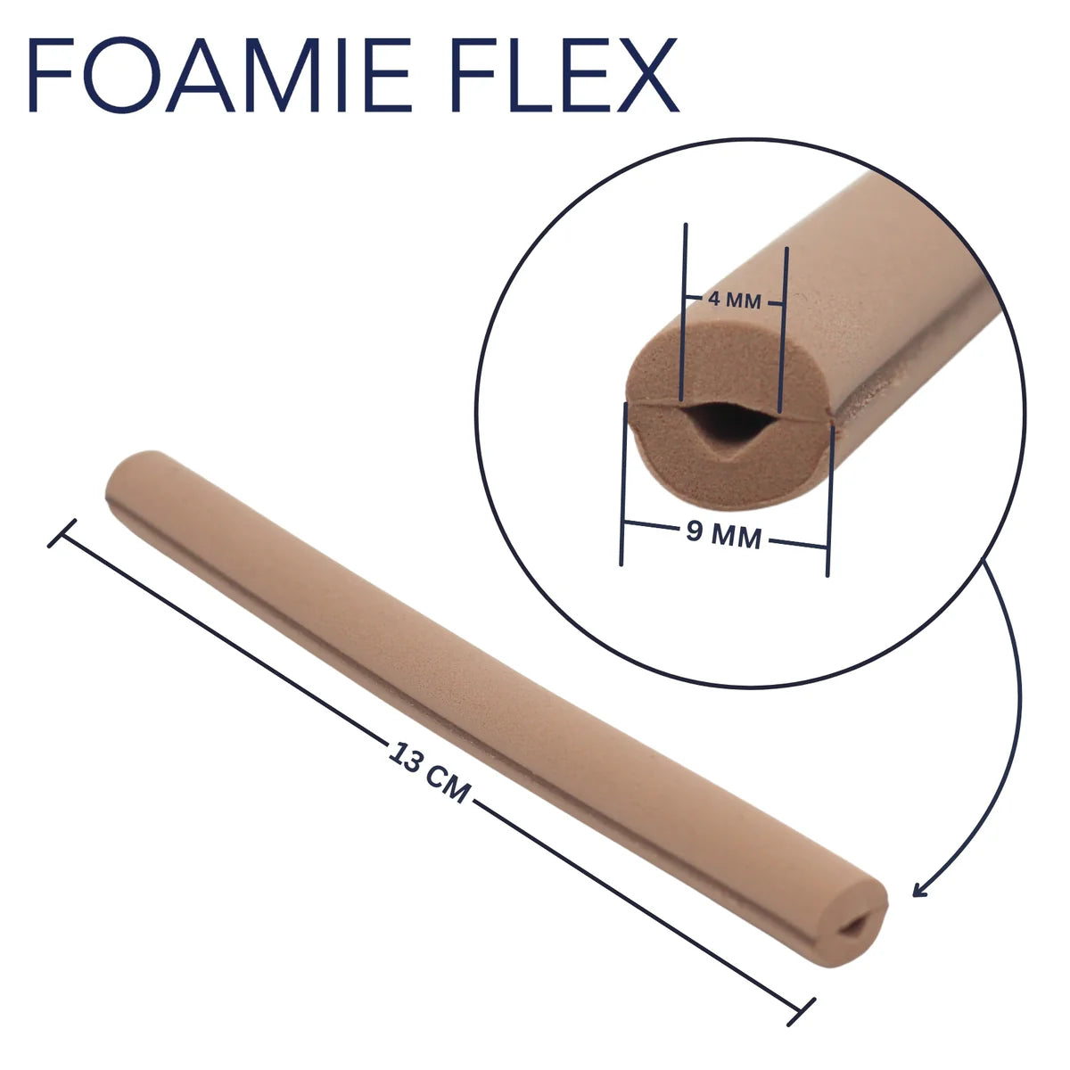 Caramel RF antenna saver foam dimensions: 13 cm length and 4x9 mm slot
