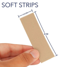 Beige soft tape strip, 2.5 cm wide and 8 cm long