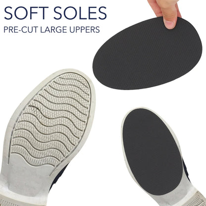 Pre-cut large upper sole inserts, dark gray with matching textured underside