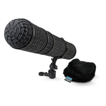 Windshield kit with black textured windscreen and black fur windscreen on mount