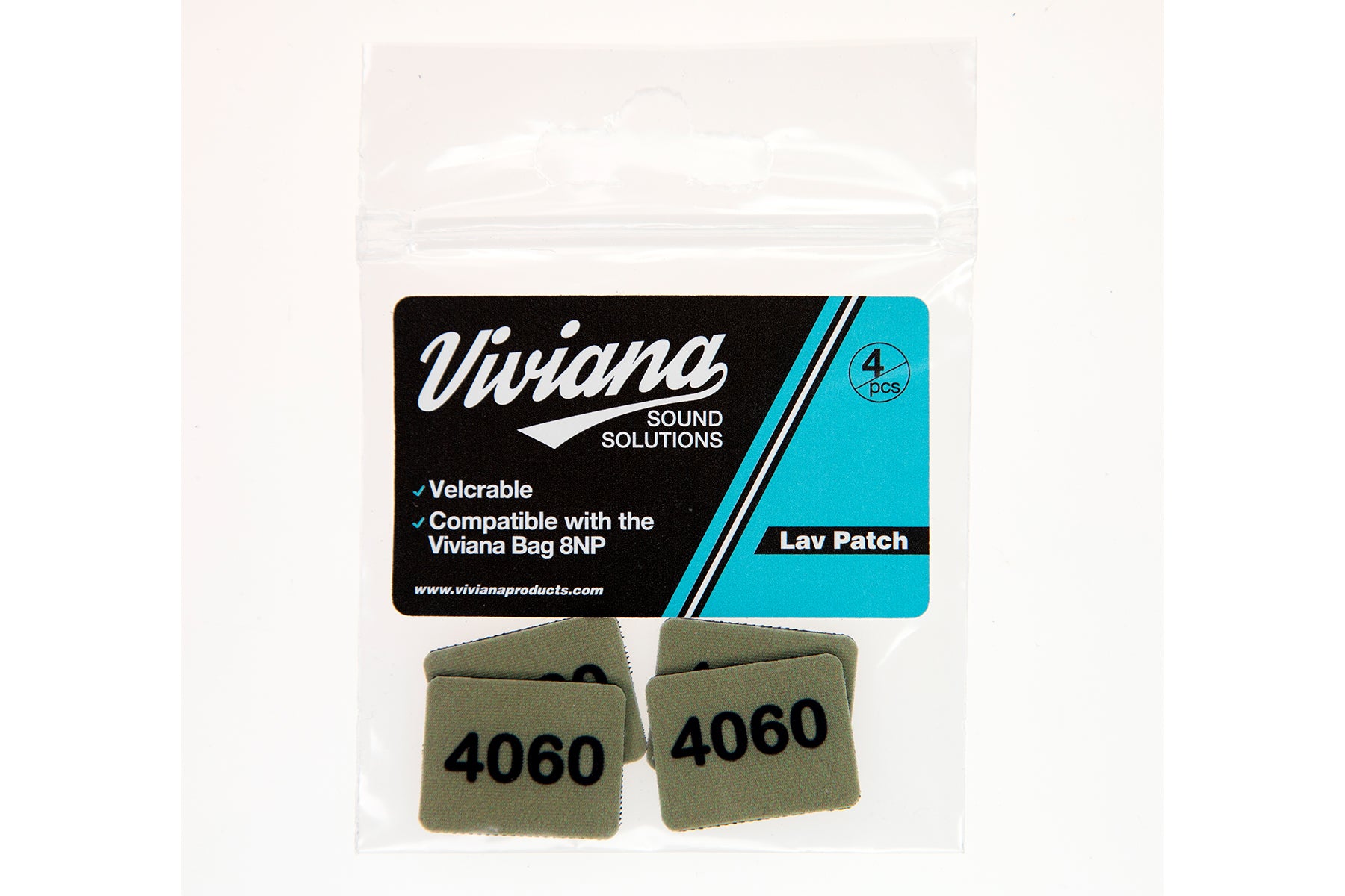 Lav mic patch pack with two tan 4060 fabric adhesive patches