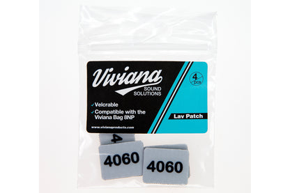 Lav mic patch pack with two light gray 4060 fabric adhesive patches