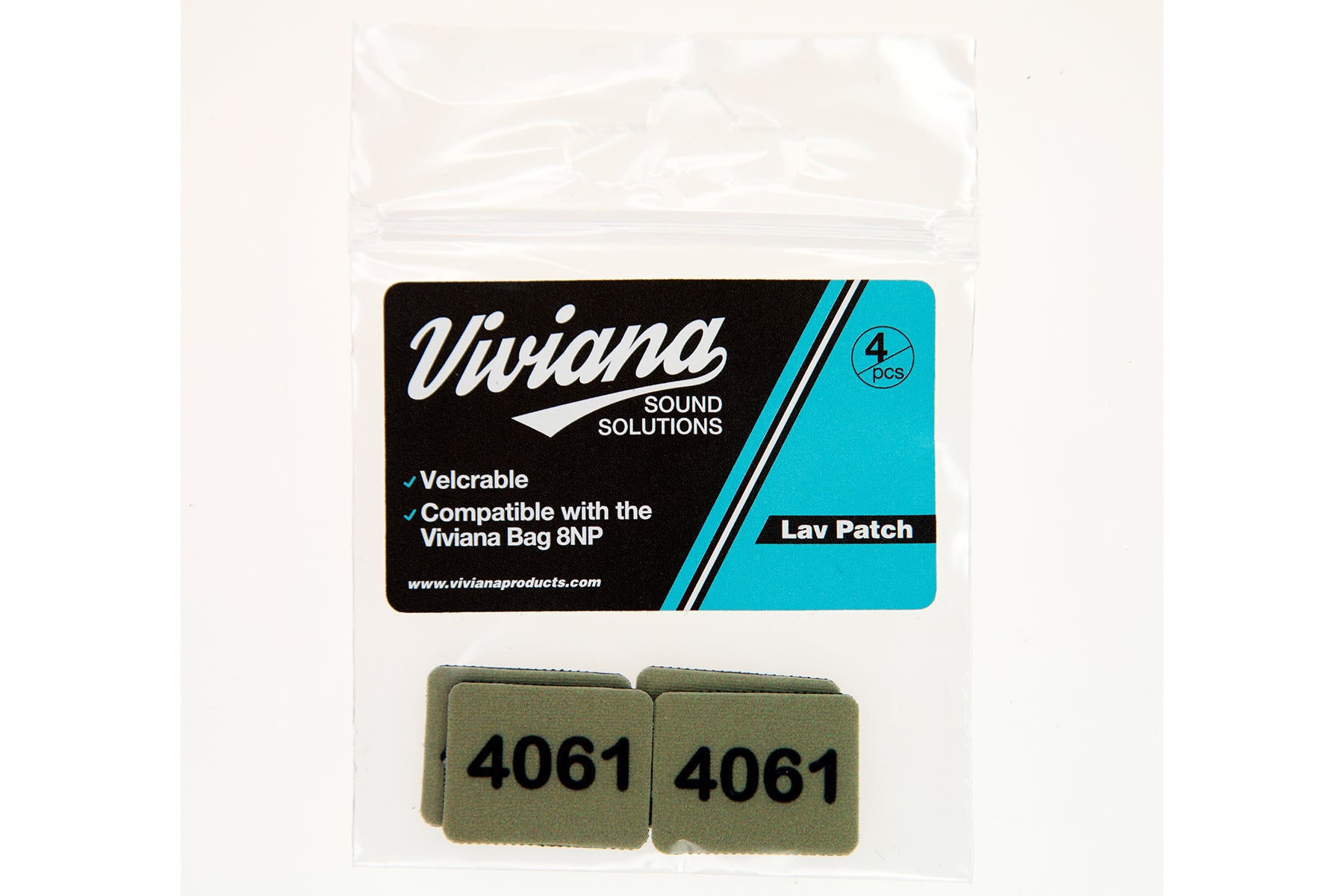 Lav mic patch pack with two greenish 4061 fabric adhesive patches