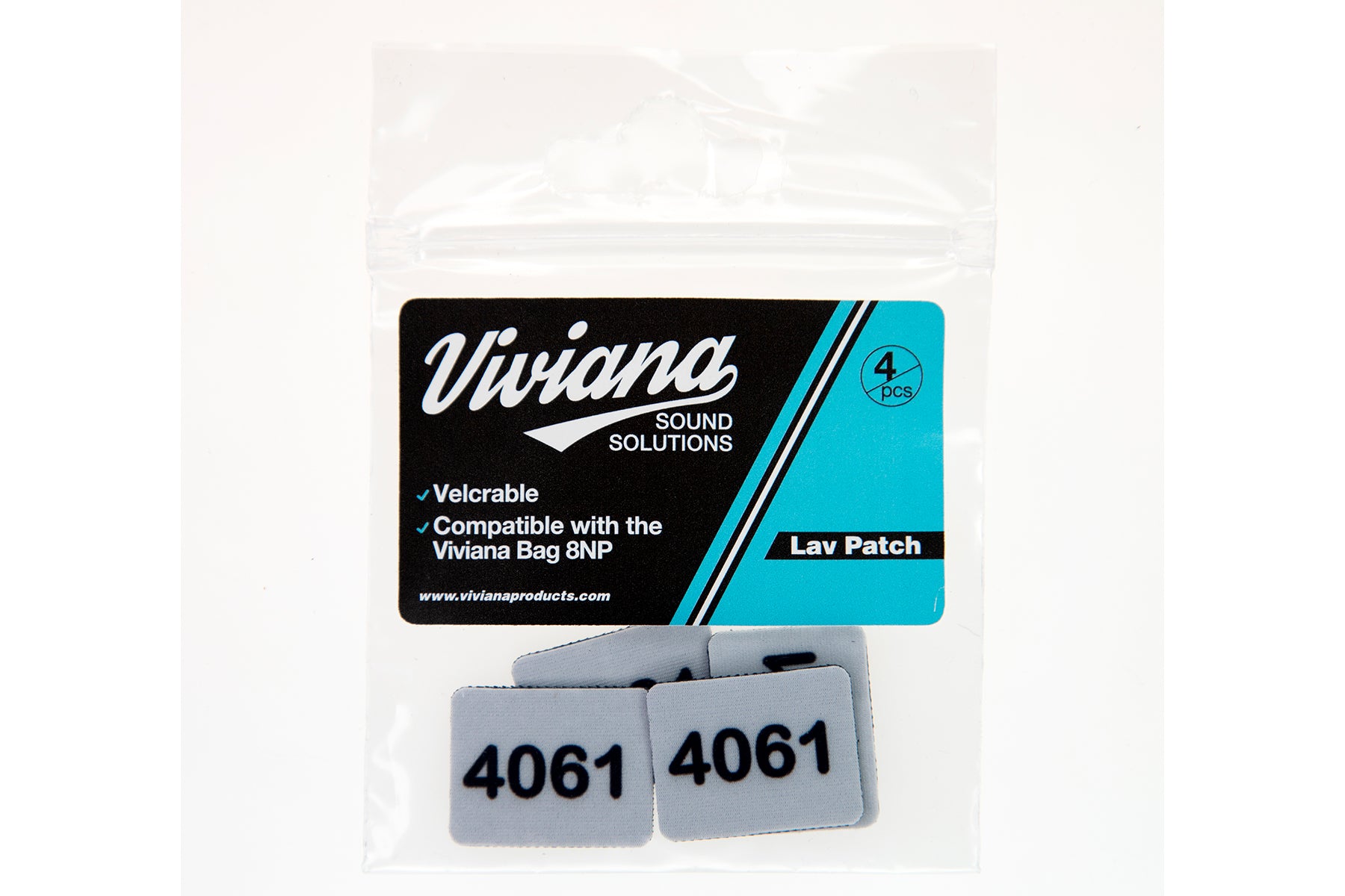 Lav mic patch pack with two light gray 4061 fabric adhesive patches