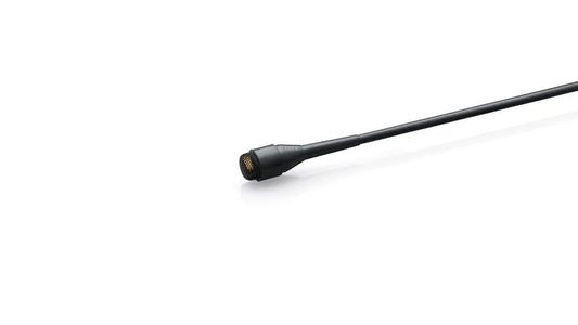 Black miniature lavalier microphone capsule on short cable