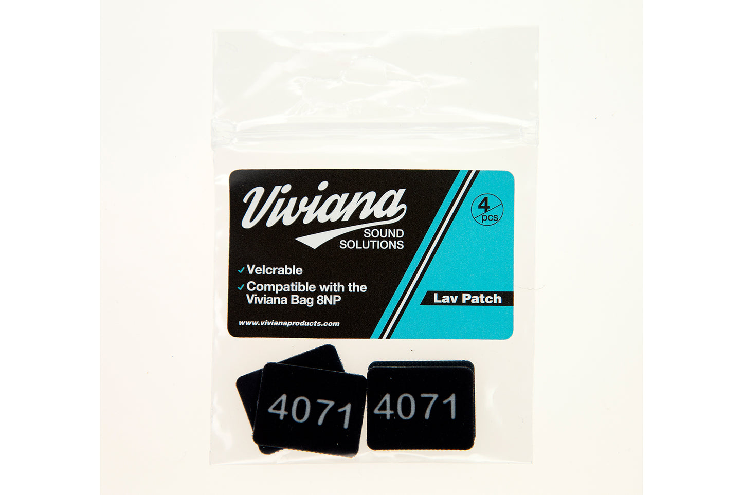Lav mic patch pack with two black 4071 fabric adhesive patches