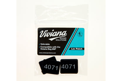 Lav mic patch pack with two black 4071 fabric adhesive patches