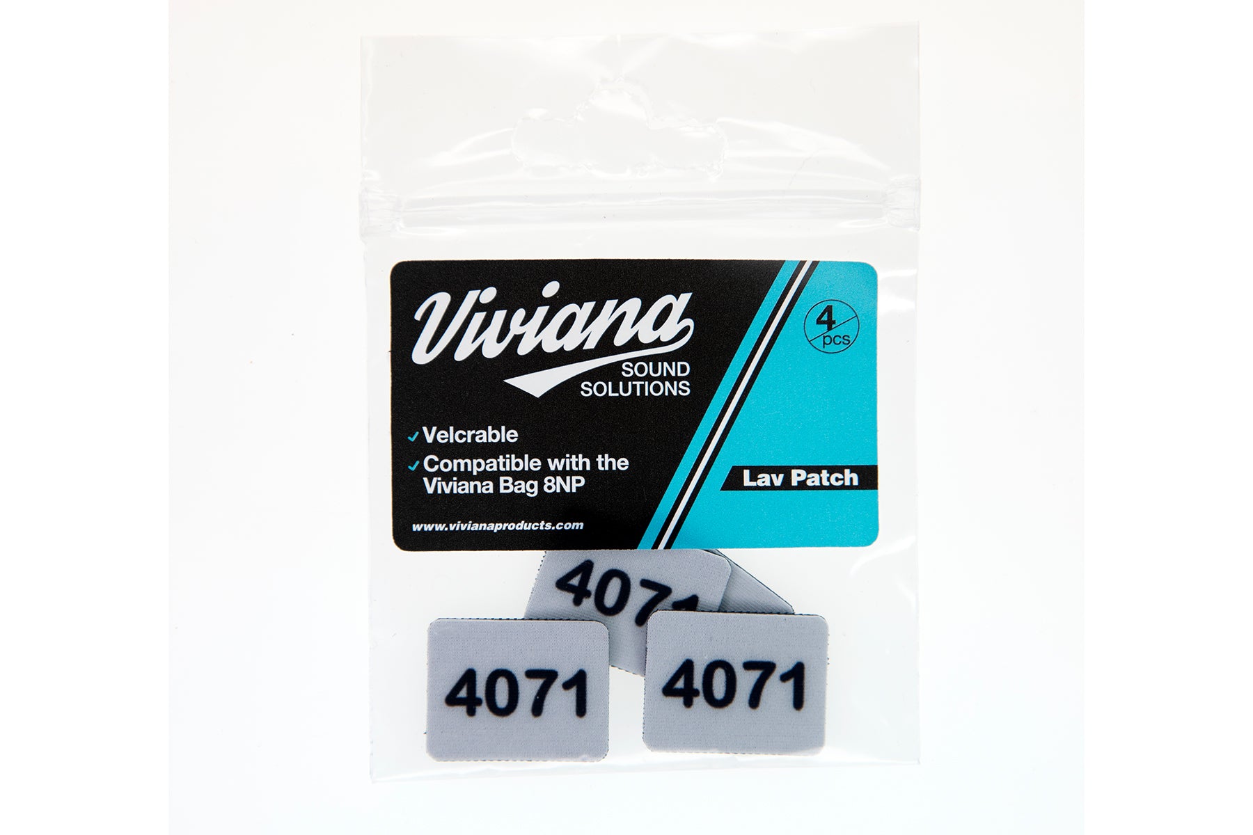 Lav mic patch set with 4071 markings (2 dark gray patches)