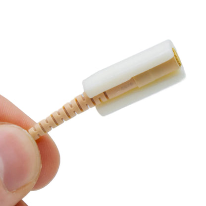 Close-up of cream mini microphone mount with small internal ventilation holes