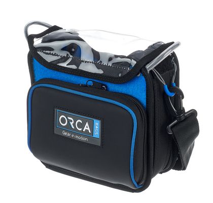 Orca Audio bag OR-268, black and blue with ORCA logo front and adjustable strap