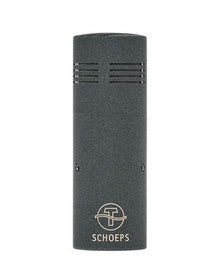 Schoeps condenser microphone body with textured gray windscreen and grille