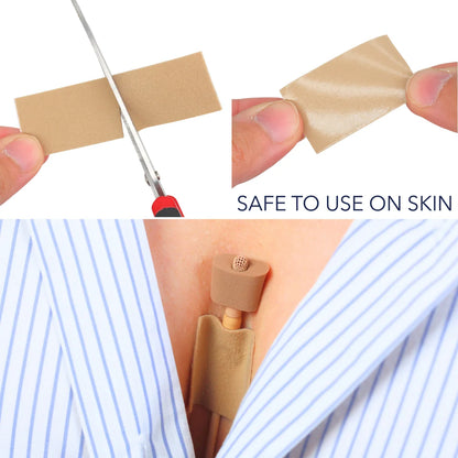 Beige URSA soft tape strip shown on skin; adhesive backing in use