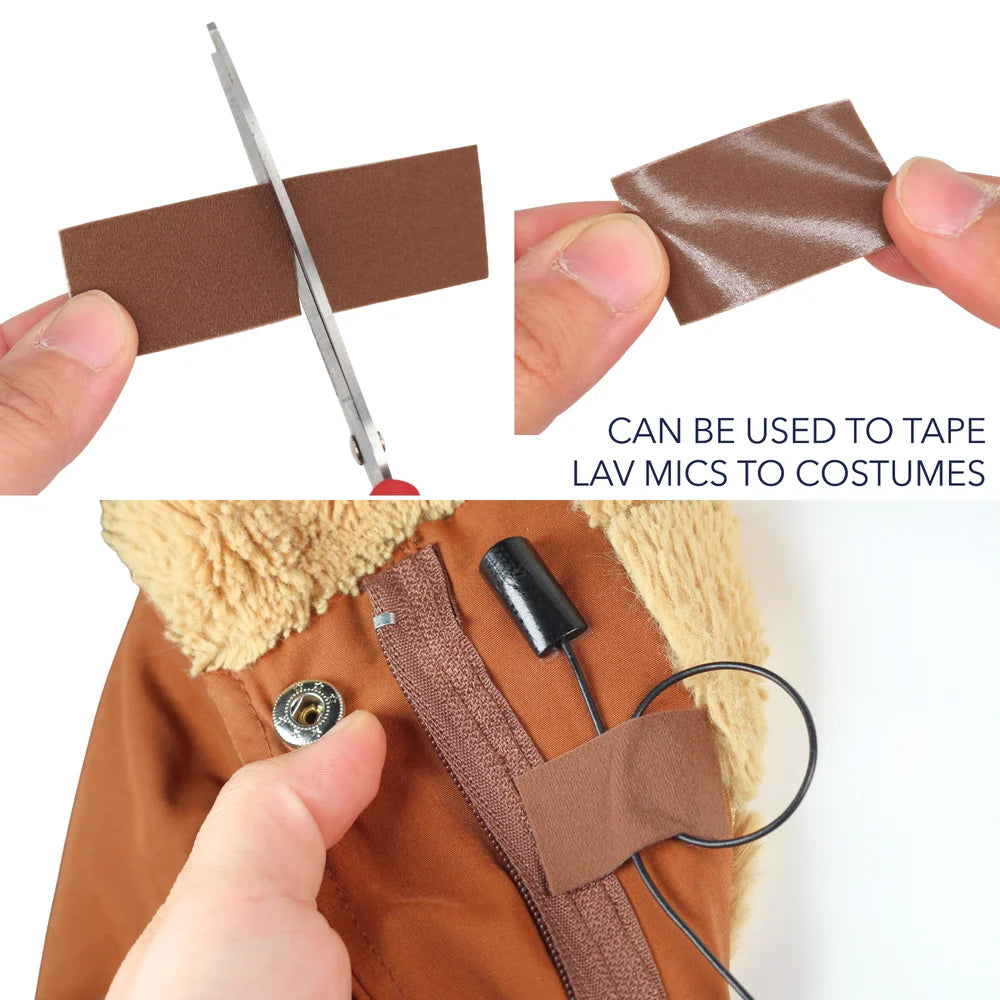 Soft moleskin tape strips used on fabric edges and costumes