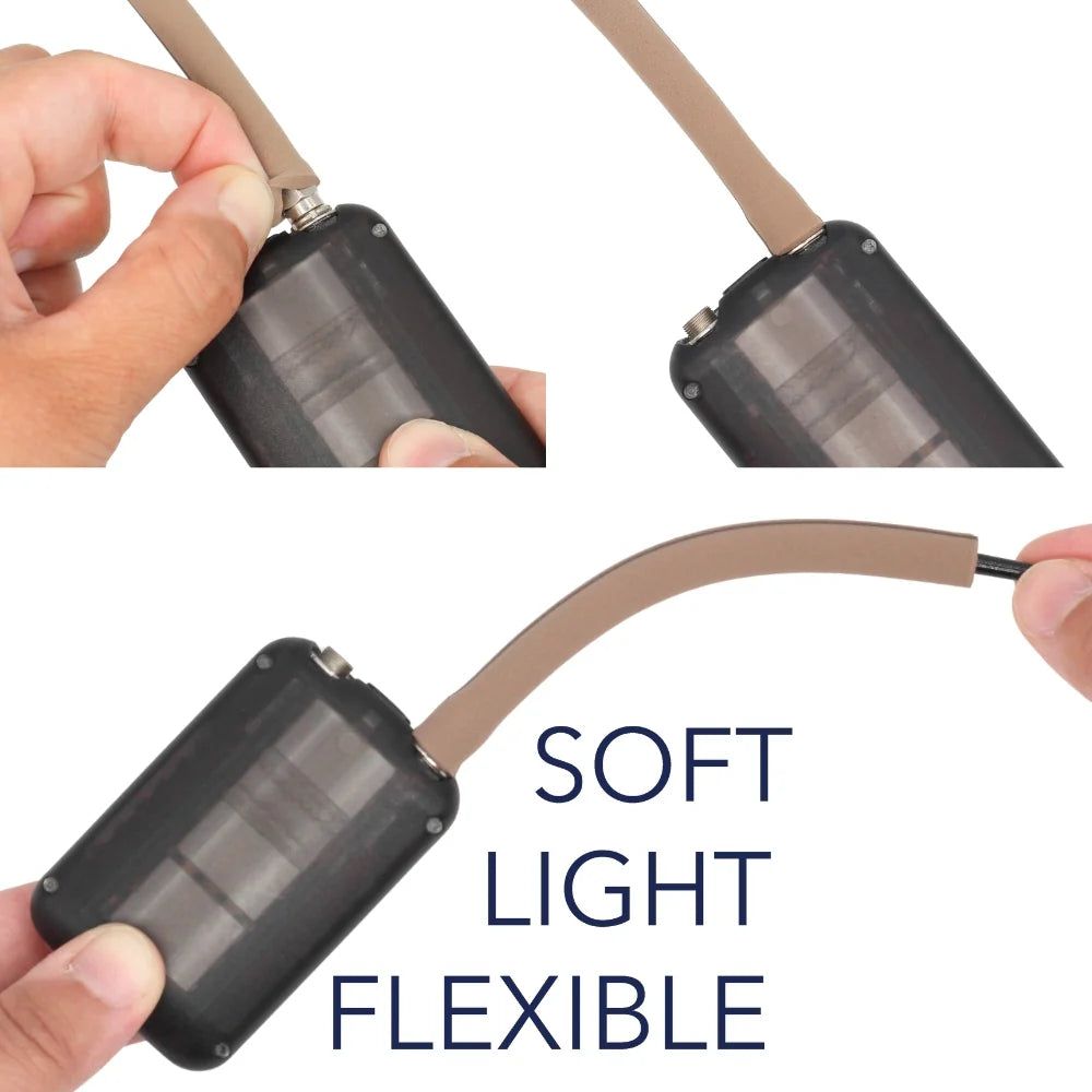 Caramel and black RF antenna saver foam sleeves with connector ends