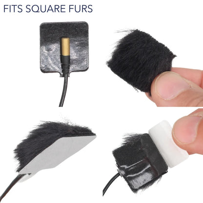 Sticky square pads used on square furry windshields, shown before and after