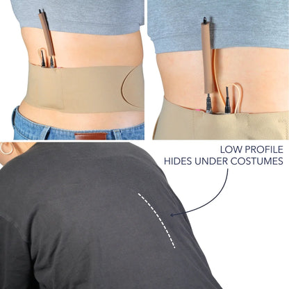 Low-profile caramel RF antenna saver foam under clothing
