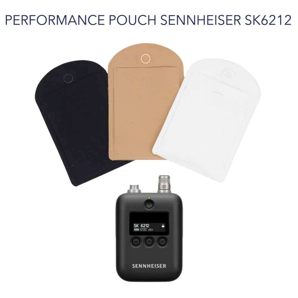 Set of black, tan, and white performance pouches with lanyard eyelet