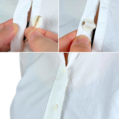 Mini sticky circles close-up: adhesive dots pressed onto fabric for secure sticking