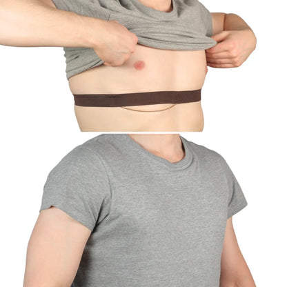 Brown adjustable chest strap across the torso with a thin attached wire