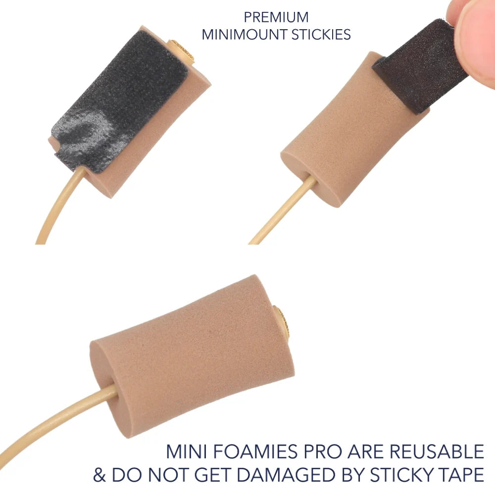 Premium mini foam windscreen sticks in dark and caramel tones