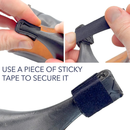 Adhesive heel strip patches for shoes, dark gray with textured backing